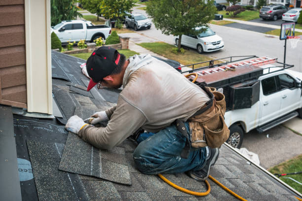 Professional Roofing technician working in Himrod, NY